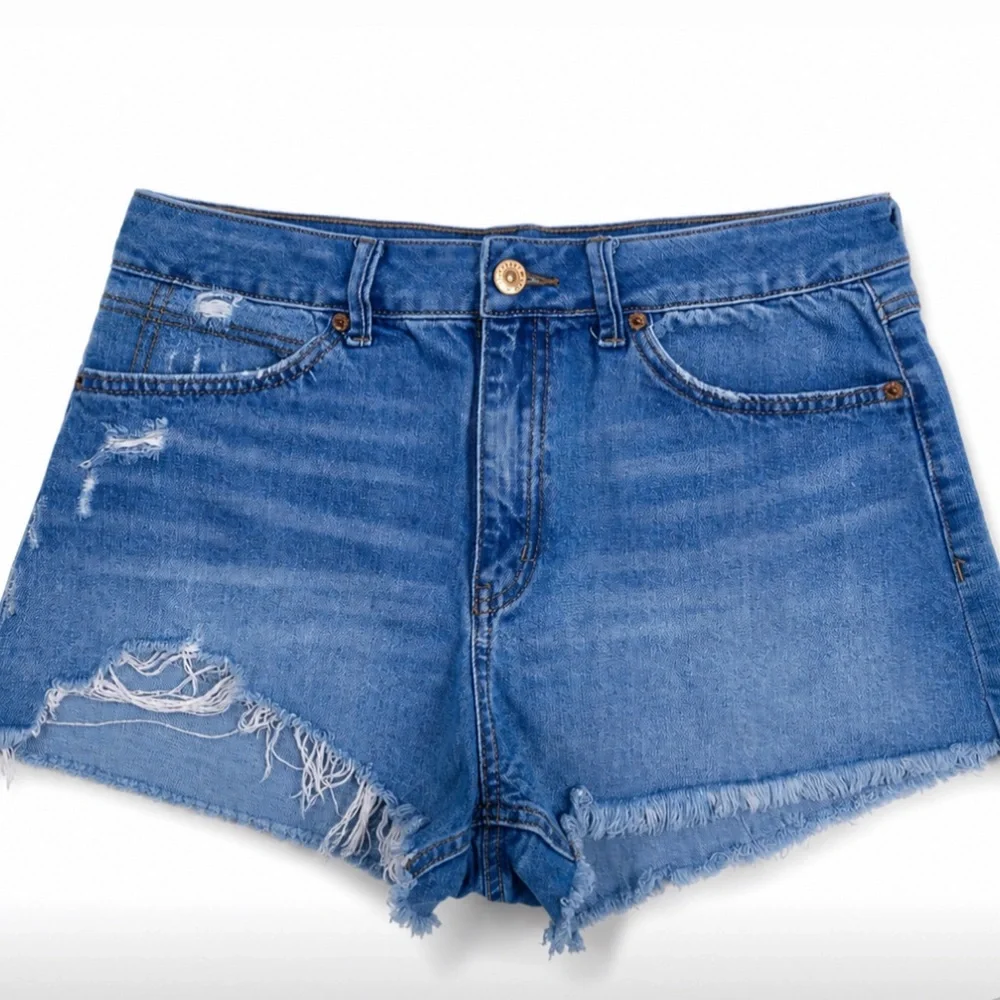 REWASH Women’s Distressed Denim Cutoff Shorts Size 9/29 Mid Rise Blue Jean